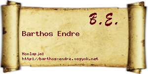 Barthos Endre névjegykártya